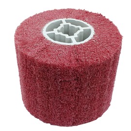 Marvexi 120 Grit Surface Conditioning Tool Drum Non-Woven Wire Drawing Flap Wheel, Abrasive Nylon Drawing Wheel Drum Burnishing Polishing Brush for Wood Metal Surface Polishing