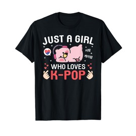 Cute Kawaii Flamingo Korean Music Just A Girl Who Love K-Pop T-Shirt
