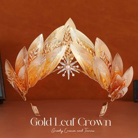 Catery Gold Leaf Crown Greek Goddess Headpiece Costume Accessories for Women