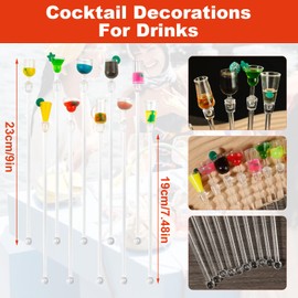TAGMEIU 10 Pcs Cocktail Stirrers Drink Stirrers Swizzle Sticks