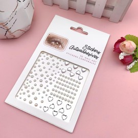 5 Sheets Facial Gemstone Set and Makeup Pearl Set, Gemstone Stickers, Used for DIY Eye and Facial Gemstone Pasting, Colored Acrylic Rhinestone Facial Makeup Tattoo Stickers, Nail Decoration