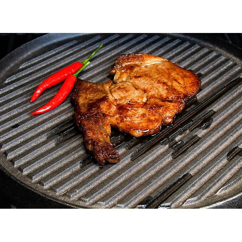 Lawei 12 Inch Cast Iron Griddles, 2-in-1 Reversible Grill/Griddle with