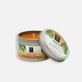 Island Essence Maui Organics Travel Candle, 4oz, Tropical Scents (Island Mango)
