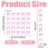 FCKLVMC 8 Pcs Pink Bow Decorations Banner for Party with