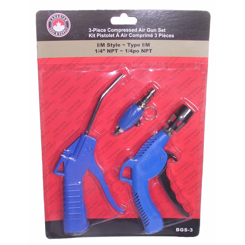 Canadian Tool and Supply 3 pc Compressed Air Blow Gun