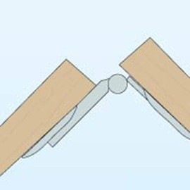 Rockler Folding Door Hinge, Modern Style, Metal Material, Unfinished Finish, 35mm Cup-Style Mounting