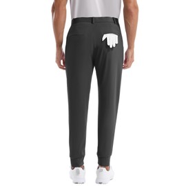 CANGHPGIN Mens Athletic Joggers with Zipper Pockets Lightweight Golf Pants Men Stretch Relaxed Fit Tapered Work Travel Pants Black