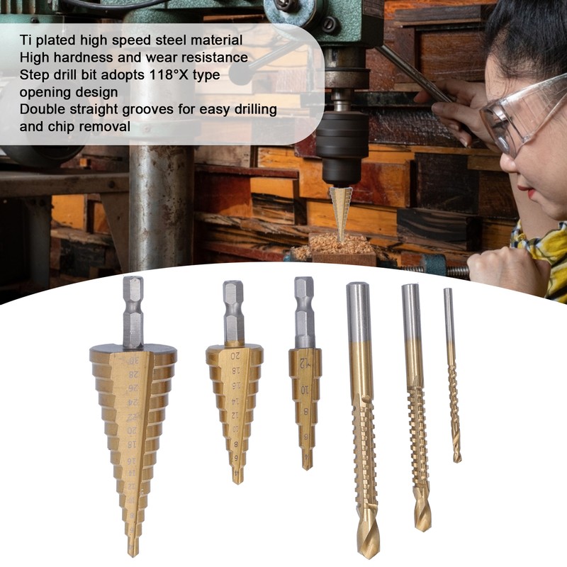 Step Drill Bits Serrated Spiral Bits High Speed Steel Woodworking