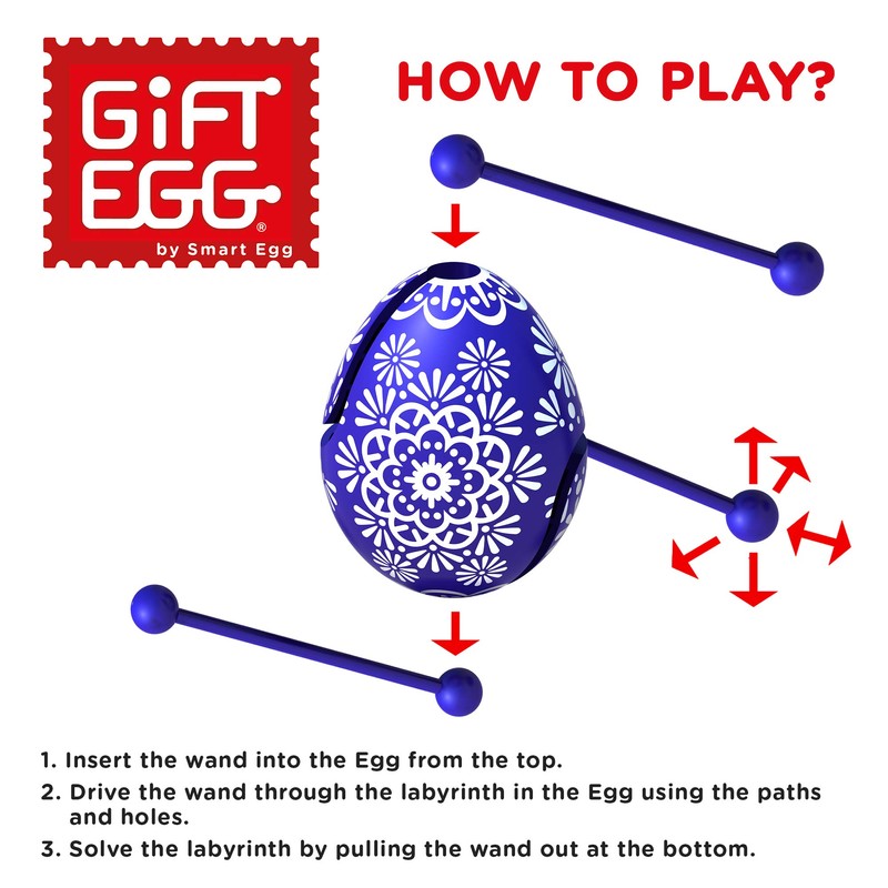 Easter Egg Blue: 3D Maze Puzzle, Surprise Toy for Egg