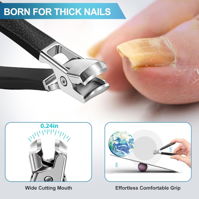 Toenail Clippers for Thick Toenails, Wide Jaw Opening Nail Clippers