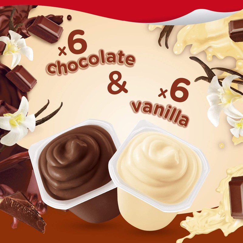 Snack Pack Chocolate and Vanilla Pudding Cups Family Pack, 12