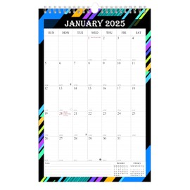 2025 Wall Calendar Spiral-bound Twin-Wire Binding - 12 Months Planner 8.5" x 11" - Large Ruled Blocks with Julian Dates - (Edition #08)