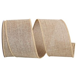 Reliant Ribbon 92573W-750-40F Everyday Linen Value Wired Edge Ribbon, 2-1/2 Inch X 10 Yards, Natural