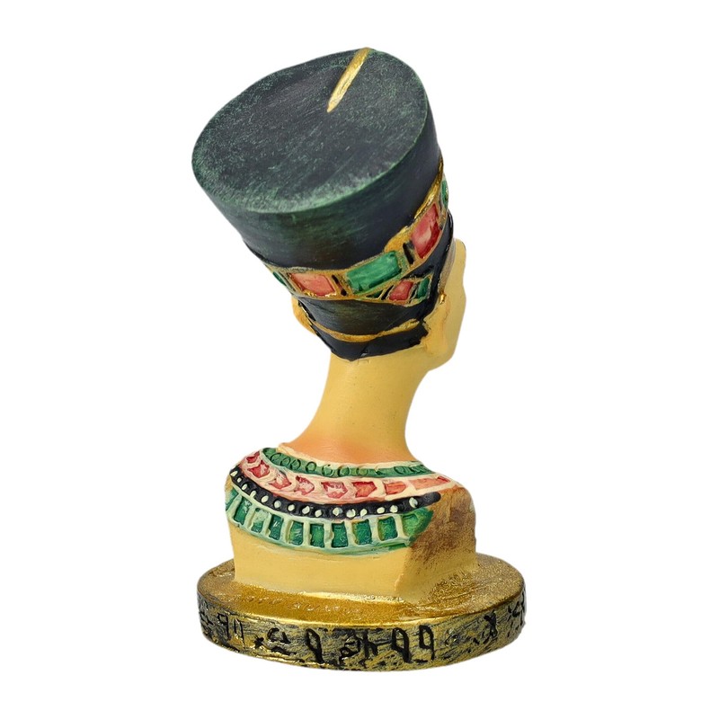 Figuren Shop GmbH Nefertiti Mini Bust - Hand-Painted Artificial Stone