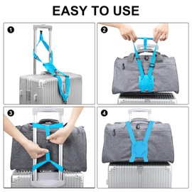 Elastic Fastening Belt for Luggage, Adjustable Luggage Straps for Suitcases Attach Bags, Portable Travel Suitcase Accessory (Blue)