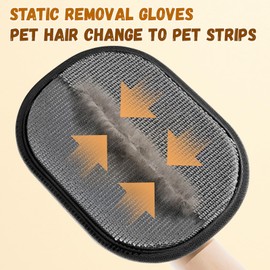 DHHYWWD 2 Pcs Pet Hair Removal Glove, Double Sided Pet Hair Remover Glove for Washing, Deshedding or Massage, Static Removal Gloves Pet Hair for Short Long Fur, Reusable Dog Cat Grooming Glove (2)
