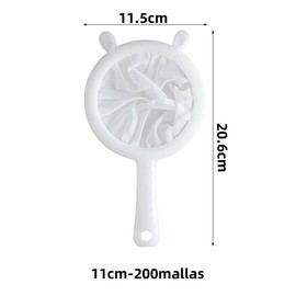 THJOPOKEEL Colador de malla de nailon ultrafino para cocina, colador de malla de plástico con asa, mini red de separación de camarones de salmuera para filtrar jugo, jugo, leche y miel (11cm200Mesh)