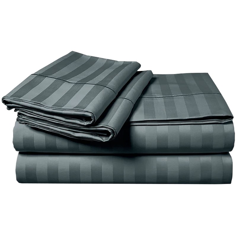 MOONLIGHT20015 Single Duvet Cover Set Reversible Stripes Satin Bedding Set