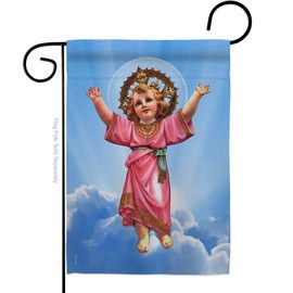 Breeze Decor G153052 Divine Baby Jesus Inspirational Faith & Religious Impressions Decorative Vertical Garden Flag 13" x 18.5" Printed in USA Multi-Color