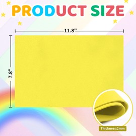 30 Pack EVA Foam Sheets, 11.8 x 7.87 Inch, 2mm Thick Foam Paper for Arts and Crafts, Perfect for Kids Art Projects and Cosplay (Yellow)