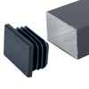 20PCS Rectangular Plastic End Caps 40mm x 60mm Black Anti-Slip