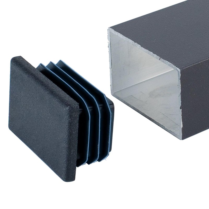 20PCS Rectangular Plastic End Caps 40mm x 60mm Black Anti-Slip