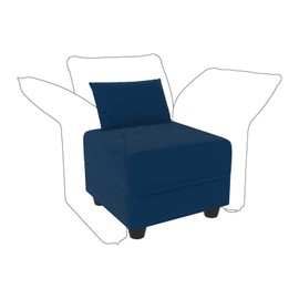 LLappuil Modular Sectional Storage Couch Ottoman Seats，Storage Ottoman Footrest Modules and Seat Cube Blue