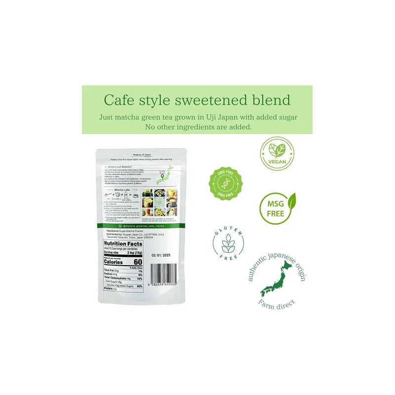 Bjdesign Matcha Latte Powder Hajime Té Verde Matcha Endulz