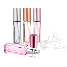 YOCASII Glass Travel Perfume Bottle Refillable, 10ml Perfume Travel Refillable Bottles, Pocket Perfume Spray Bottle Atomizer for Travel, 4PCS Refillable Perfume Bottle for Travel