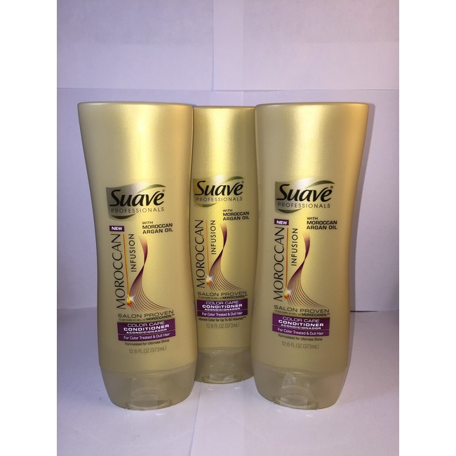 Suave Conditioner Moroccan Infusion Color-Care 12.6 Ounce (372ml) (3 Pack)