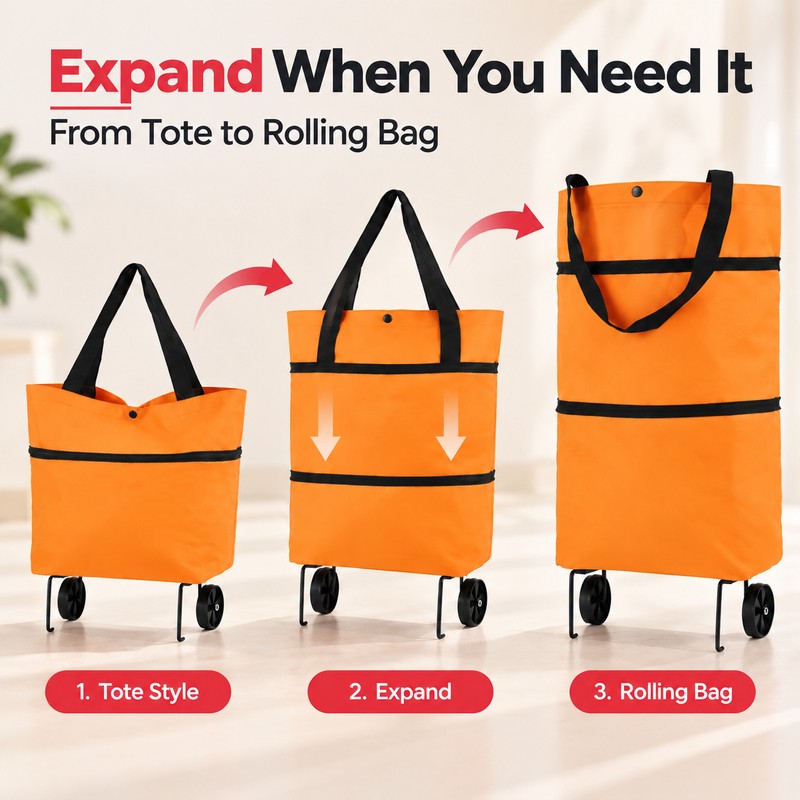 Foldable Shopping Bag for Grocery Runs – Large-Capacity Polyester Tote