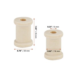 LEXININ 100 PCS 1 x 0.78 Inch Mini Empty Wooden Thread Spools, Natural Wood Wire Spools Ribbon Barrel Spools for Crafts, Sewing, Twine, Jewelry