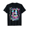 Celebrating 14 Year Of Being Awesome With Tie-dye Graphic T-Shirt