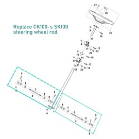 QYMOTO Coleman CK100-S SK100 Steering Wheel Rod,Female Steering Linkage Rod with Heim Joints CK100-S SK100 Go Kart Parts