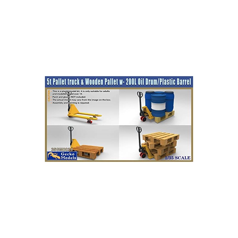 Gekko Model GEC35GM0034 1/35 5t Hand Forklift, Wooden Pallet, 200