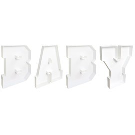 ANNJINT Plastic Fillable BABY Letter Board, BABY Shower PLA Charcuterie Acrylic Letters, Reusable Party Decor Centerpiece Tray