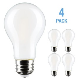 Satco 4 Pack Satco S12466 LED Filament 120V 8W =60W A19 Medium E26 2700K Warm White