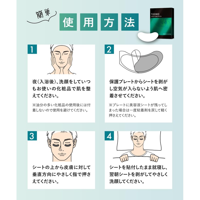 [Needle Patch for Men] Men's Hyaluronic Acid Patch, Eye Care,