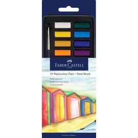 Faber-Castell Vibrant Creative Studio Watercolour Paint Pan – Tin of 18, (18-010075)