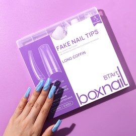 Clear Acrylic Nail Tips - BTArtbox 500pcs Pre-Buff Fake Nail Tips for Acrylic Nails Professional French False Nails with Case for Nail Salons and DIY Nail Art, 10 Size