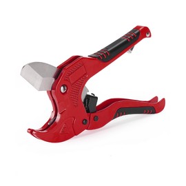 Bates- PVC Pipe Cutter, Cuts up to 1-1/4", Red Ratcheting PVC Pipe Cutter Tool, Pipe Cutters PVC Pipe Shears, Plastic Pipe Cutter, PEX Pipe Cutter, PVC Cutter Tool, PVC Ratchet Cutter