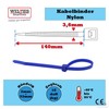 100 x Blue Cable Ties 140mm x 3.6mm with 18kg