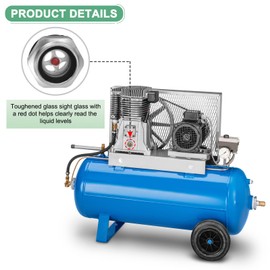 M METERXITY Air Compressor Oil Sight Glass, G1/2 Toughened Glass No Leak Hex Oil Liquid Level Gauge Fittings W O-Ring for Air Compressor/Pump/Tank Sight Plug Window