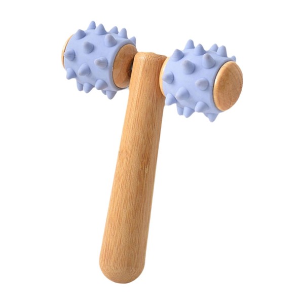 MagiDeal T Shape Massager with Grooved Rollers Multiuse Double Head