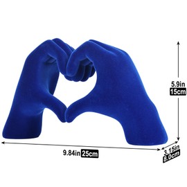 DOVDOV Treasure Blue Heart Hand Sculpture, Heart Hand Statue Home Decor Aesthetics, for Bookshelf Console Table Office Entrance Decoration Bohemian Wedding Decor and Small Ornaments.