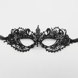 TFTSR Masquerade Masks for Women Couples & Men - Black & Gold Lace Mardi Gras & Venetian Dress Mask Adults Party Costume