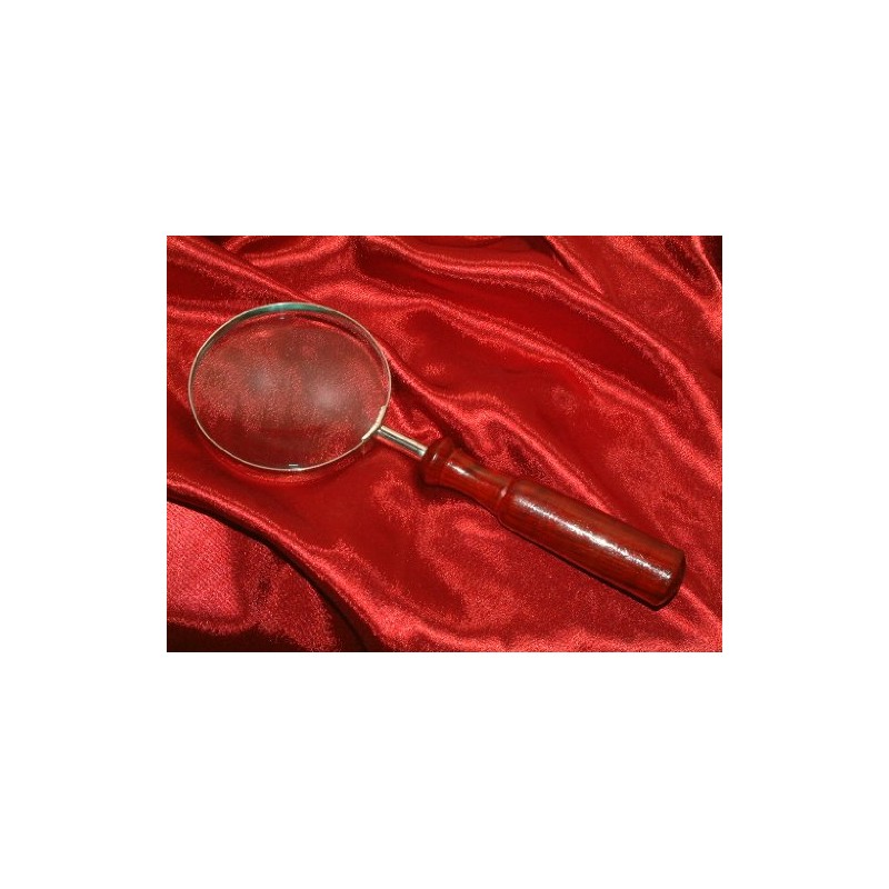 magnifying glass with dark hardwood handle (23574)