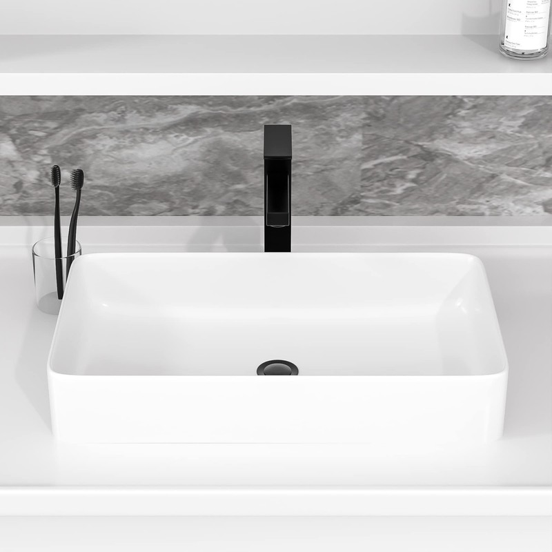 Rectangular Vessel Sink - Fulorni 24"x14" Bathroom Vessel Sink Large