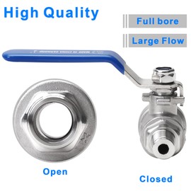 DERNORD Full Port Ball Valve 1/4 Inch - Male x Male Stainless Steel 304 Heavy Duty for Water, Oil, and Gas,1000WOG (1/4 Inch NPT)