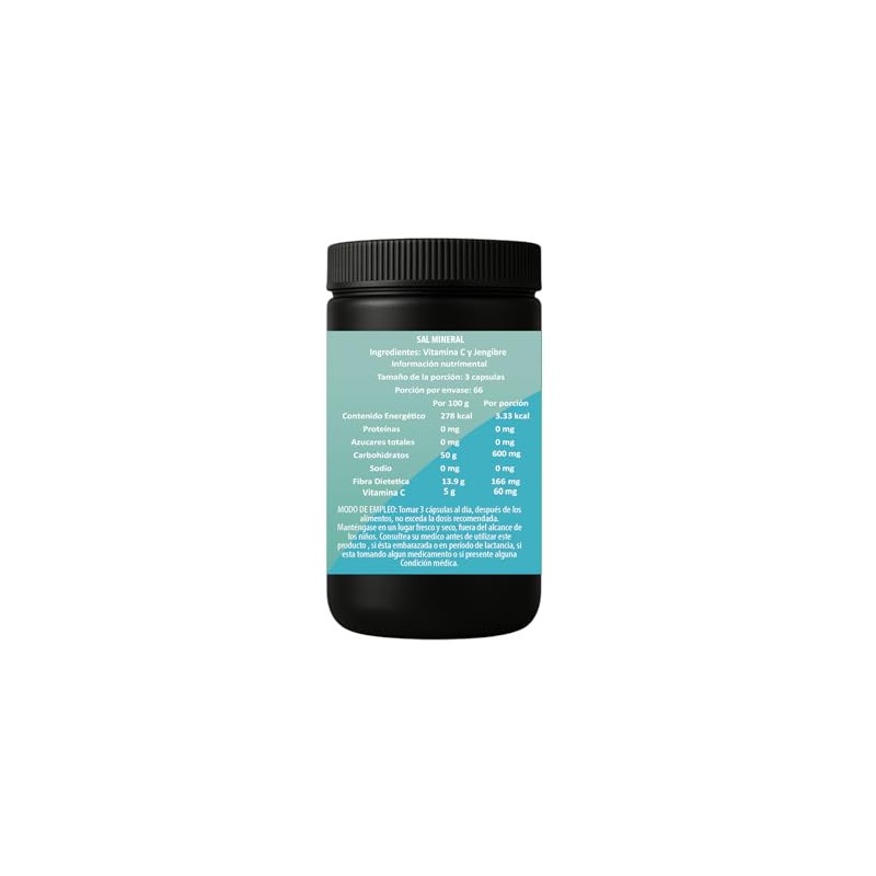 Vitamina C con Jengibre | 200 Cápsulas de 500 mg